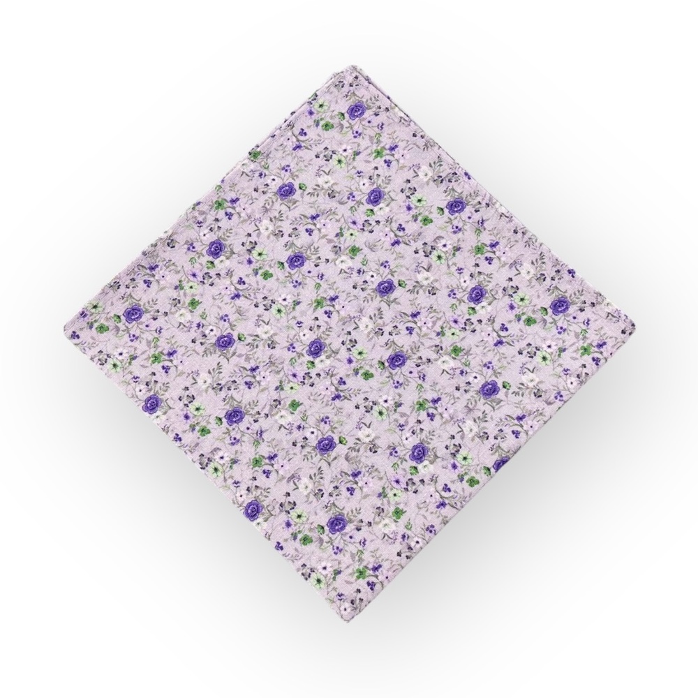 Pastel Violet w/ Purple Floral Pocket Square